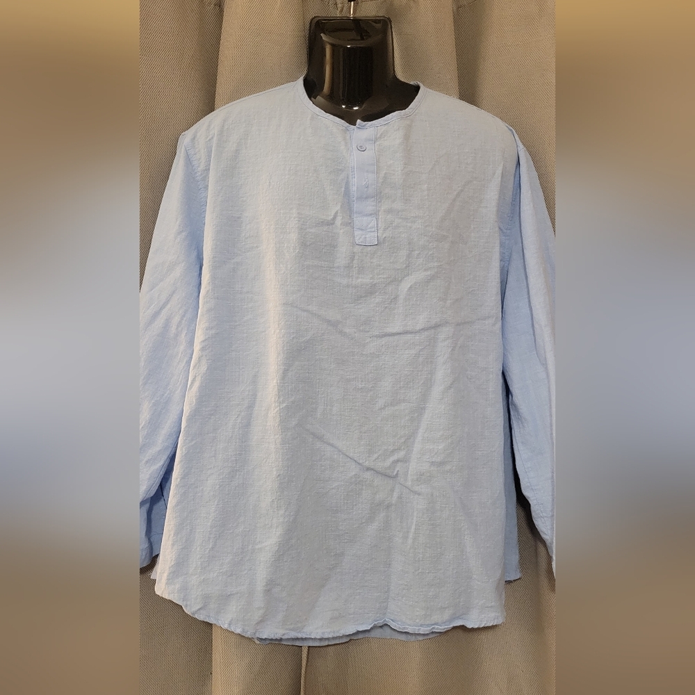 Sky Blue Casual Men's Button Down Shirt